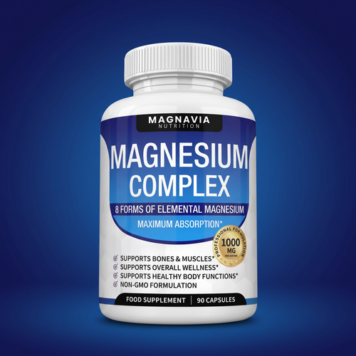 Magnavia Magnesium Complex — 8 forms of elemental magnesium, 1000mg per serving